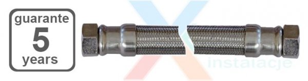 Wąż w oplocie Inox przyłącze do wody 1x1 cal 40 cm