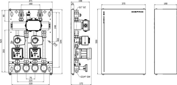 Defro DCM 20 grupa mieszająca ze sprzęgłem hydraulicznym do 35 kW 2 obiegi