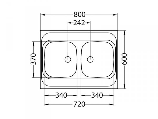 Zlewozmywak Alveus Primal 20 60x80 cm 2-komorowy INOX +syfon