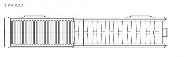 Invena grzejnik panelowy C22 600x600 boczny + wieszaki 