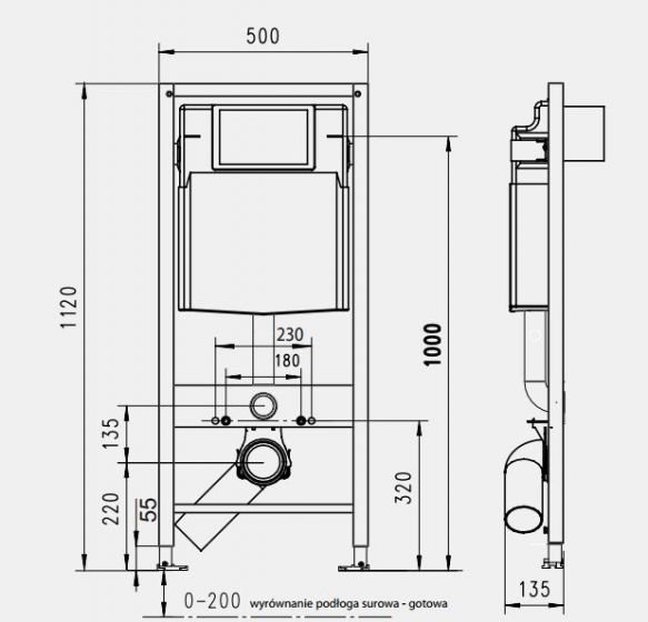 Werit Jomotech stelaż podtynkowy spłuczka WC H112 Zestaw 3w1 przycisk chrom