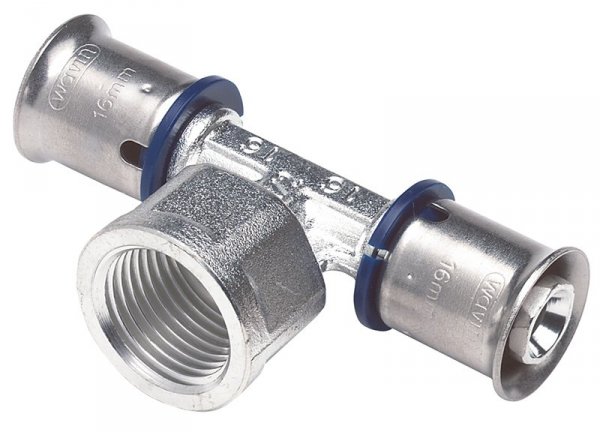 Wavin Pex trójnik 16x1/2 gw Tigris M1 Zaprasowywany