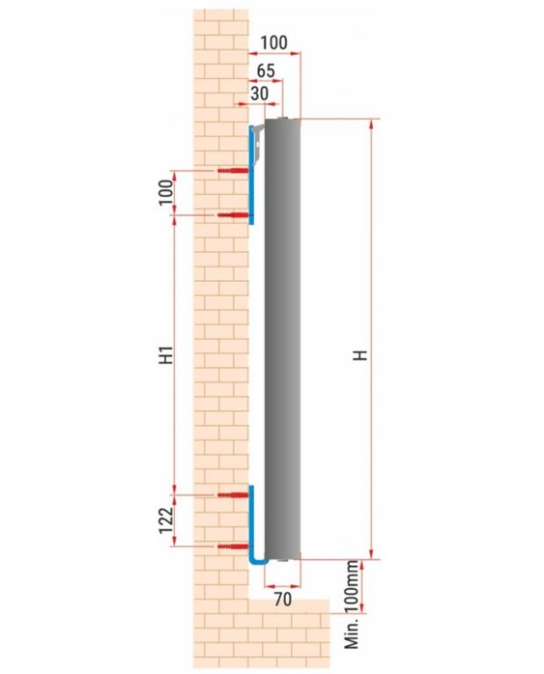 Grzejnik pionowy Diamond PV20 2000x600 kaloryfer dekoracyjny z płaską płytą 1770 W