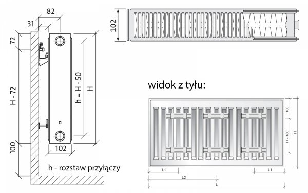 Grzejnik pokojowy Purmo C22 600x800 panelowy