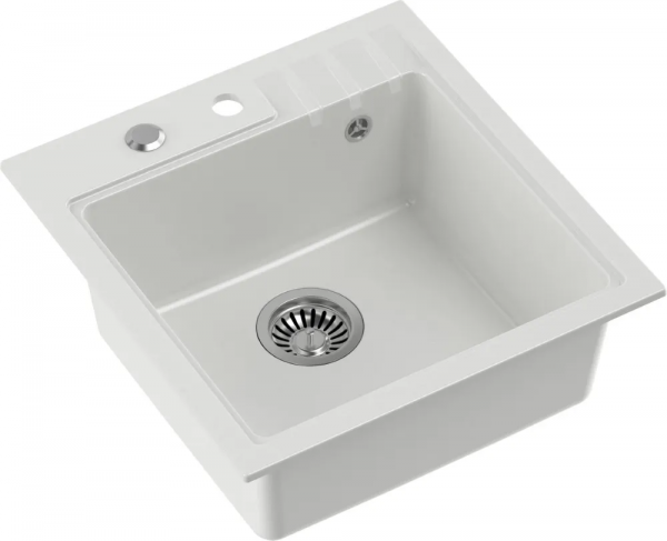 Zlewozmywak Quadron Peter 110 zlewkuchenny jednokomorowy granitowy Biały