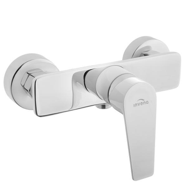 Invena Dokos Bateria natryskowa ścienna biała/chrom TREND