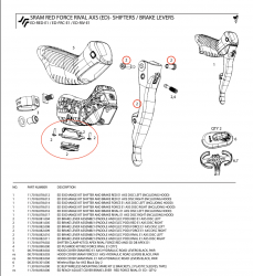 Zestaw klamki hamulca SRAM RED AXS E1 — lewy
