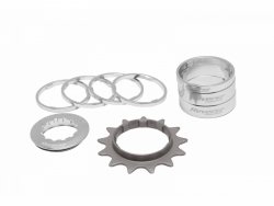 Zestaw single speed REVERSE HG 13T srebrny — konwersja bębenka Shimano