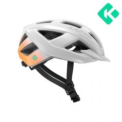 Kask gravel/MTB Lazer Cerro KinetiCore — White Flash Orange • Rozmiar M (55–59 cm)