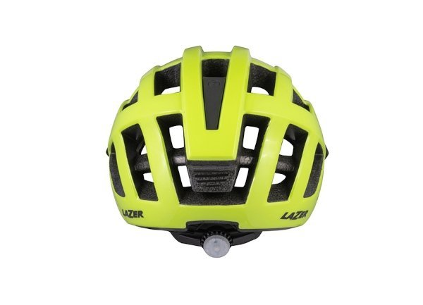 Kask Lazer Petit DLX Flash Yellow z siatką i lampką LED