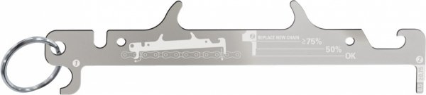 Miernik zużycia łańcucha Lezyne Chain Gauge — srebrny (narzędzie 4w1)