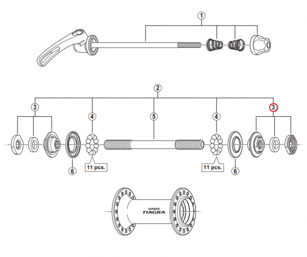 Stożek piasty przedniej Shimano HB-4400 lewy/prawy