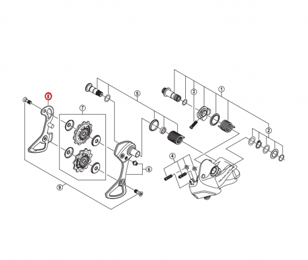 Wózek przerzutki Shimano Dura Ace RD-9070 wewnętrzny