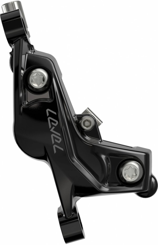 Hamulce hydrauliczne SRAM Level Silver Stealth — przód, czarne, 4-tłoczkowe, przewód 950 mm