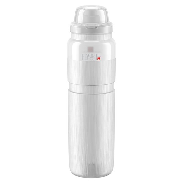 Bidon Elite FLY MTB TEX Przezroczysty, Szare Logo 950 ml