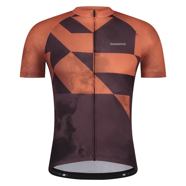 Koszulka SHIMANO COLORE z krótkim rękawem brązowa rozmiar M