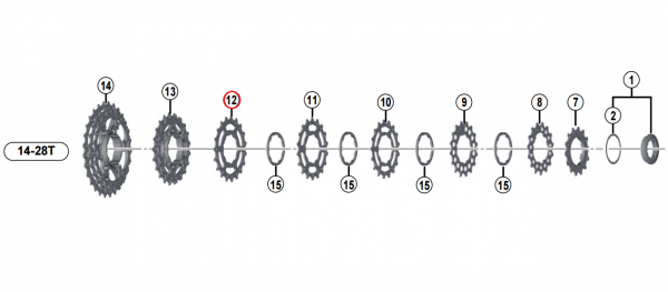 Koronka 11rz. Shimano Ultegra CS-6800 19T 14-28T