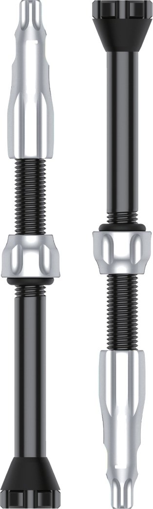 Zawory tubeless Lezyne Tubeless Valve CNC 60 mm — srebrne, aluminiowe,