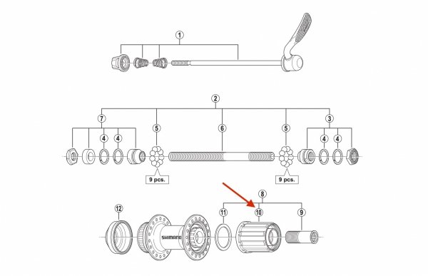 Główka kasety Shimano FH-RM66/70