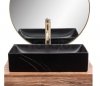 REA - Umywalka nablatowa INGA Black Marble Mat