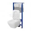 CERSANIT - Set C30 - stelaż podtynkowy AQUA 50 MECH QF + miska zawieszana CREA SQUARE CleanOn + deska SLIM antybakteryjna, wolnoopadająca, z funkcją łatwego wypinania  S701-809