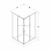 NEW TRENDY Zestaw - Kabina prysznicowa SUVIA kwadratowa 90x90x201 drzwi przesuwne szkło satynowe + Brodzik prysznicowy MARO ZS-0016