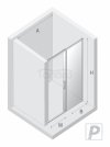 NEW TRENDY Drzwi wnękowe PRIME GUNMETAL BRUSHED 1D L 140x200 szkło czyste 6mm Active Shield 2.0 D-0893A