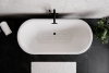 BESCO Wanna wolnostojąca Ziva B&W 160x75 + klik-klak z przelewem szczelinowym chrom #WWA-160ZBSC
