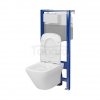 CERSANIT - Set C23 - stelaż podtynkowy AQUA 50 PNEU QF + miska zawieszana LARGA by Cersanit SQUARE CleanOn +  deska duroplastowa SLIM WRAP, antybakteryjna, wolnoopadająca, z funkcją łatwego wypinania  S701-802
