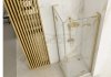 REA - Kabina narożna - drzwi podwójne prysznicowe składane, łamane HUGO DOUBLE 90x100 Gold / Złota 