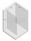 NEW TRENDY Kabina prysznicowa NESTA GOLD BRUSHED WALK-IN U 70x200 szkło czyste 8mm Active Shield 2.0 - WSPORNIK KĄTOWY K-1738-WL