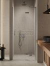 NEW TRENDY Drzwi wnękowe NESTA GUNMETAL BRUSHED 1D L 100x200 czyste 6mm Active Shield 2.0 D-0931A