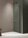 NEW TRENDY Kabina prysznicowa NESTA COPPER BRUSHED WALK-IN U 100x200 szkło czyste 8mm Active Shield 2.0 - WSPORNIK KĄTOWY K-1749-WL