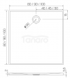 NEW TRENDY Brodzik konglomeratowy Nex shade 100x100, kwadratowy, w kolorze beżowym, wysokość 3,5cm B-0486