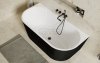 BESCO Wanna wolnostojąca Vica New B&W 170 + klik-klak chrom z przelewem slim #WAS-17VNB