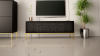 MEGSTYL Szafka RTV 150cm złoty stelaż - czarny mat ASPEN 01 