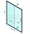 REA - Kabina Prysznicowa Przyścienna RAPID SLIDE Black-Czarna  /drzwi 130 + ścianka 80 x2 + ramię x2/