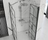 REA - Kabina prysznicowa przyścienna narożna MOLIER Black / Czarna - drzwi 90 ścianka 80