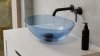 BESCO Umywalka 50x35 Anya Blue Wave + maskownica czarny matt #UMA-50-BWB