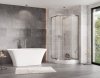 BESCO Kabina prysznicowa z brodzikiem 80x80x190 Zarya Chrom 80 + brodzik Alex Stone Effect Black 80 ZC-ALS80-190
