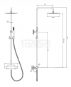 OMNIRES Termostatyczny system prysznicowy natynkowy mosiądz szczotkowany Y1244SUBSB