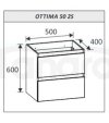 AQUAFORM - szafka podumywalkowa / podblatowa 2S 50 OTTIMA biały połysk AQ.401-1105011