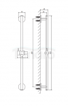 OMNIRES Drążek prysznicowy, 66 cm chrom DR12CR