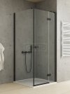 NEW TRENDY Kabina prysznicowa drzwi pojedyncze uchylne REFLEXA BLACK 110x80x200 POLSKA PRODUKCJA 