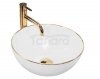 REA - Umywalka Ceramiczna Nablatowa STELLA White Gold Edge 
