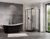 BESCO Kabina prysznicowa z brodzikiem 80x80x190 Zarya Black 80 + brodzik Axim 80 ZB-AX-80-190