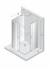 NEW TRENDY Kabina prysznicowa PRIME GUNMETAL BRUSHED 2D prostokątna przyścienna L 90x100x200 szkło czyste 6mm Active Shield 2.0 K-4964