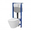 CERSANIT - Set C204 - stelaż podtynkowy AQUA 50 MECH QF + miska zawieszana CITY PRO by Cersanit OVAL z technologią CERSANIT VORTEX oraz ukrytym montażem + deska SLIM duroplastowa, antybakteryjna, wolnoopadająca, z funkcją łatwego wypinania  S701-888