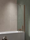 NEW TRENDY Parawan nawannowy NESTA COPPER BRUSHED stały U 80x140 szkło czyste 8mm Active Shield 2.0 P-0218