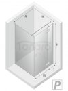 NEW TRENDY Kabina prysznicowa drzwi pojedyncze uchylne REFLEXA BLACK 90x80x200 POLSKA PRODUKCJA 